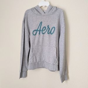 Aeropostale Hoodie Sweater Long Sleeve Gray Extra Large